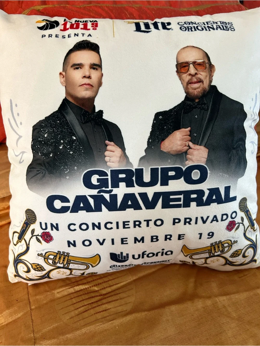 $10 Days Mexican Cumbia Group Canaveral Pillow 14” x 14”